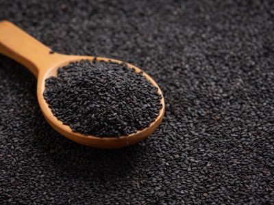 black sesame on dark background